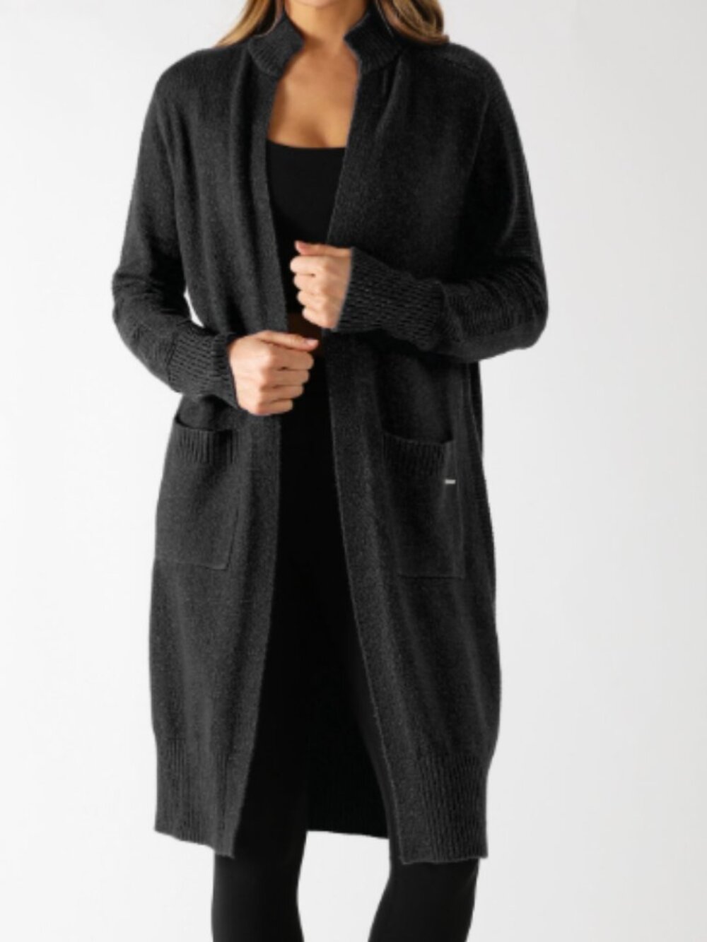 Glyder Washed BLACK Elevated Cashmere Blend Cardigan
